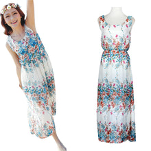Dress Sexy Print O-neck Sleeveless Women Boho Long Maxi Dress Evening Party Beach Dresses Chiffon Dress Vestidos