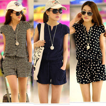 fashion-women-casual-jumpsuits-short-sleeve-elastic-waist-v-neck-rompers-short-pants-overalls-for-women-playsuit BBL