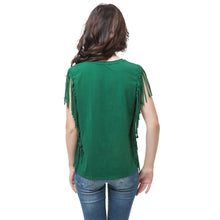 women-t-shirt-tassel-fringing-round-neck-sleeveless-tops-solid-regular-fit-casual-tee-shirt-women-green BBL