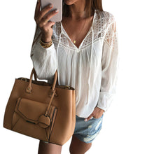 Ladies Lace Top Shirts Women Chiffon Loose Blouse White Casual Shirt Women Clothes Blusas Feminino M0429