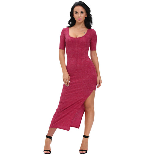 sexy-women-ribbed-long-dress-scoop-neck-high-thigh-split-short-sleeve-bodycon-maxi-dress-club-wear-grey-vestiti BBL