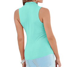 Sleeveless Fold Blouses Shirts Sexy Women Blouse Causal Stretch Chiffon Splicing Cotton Solid Tops M0180
