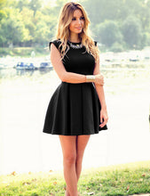 Slim Dress Women Casual Ruffle O Neck Sleeveless Solid Sexy A-line Mini Dresses Elegant Party Dress M0376