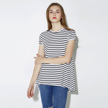 style-europe-women-basic-t-shirt-cotton-striped-o-neck-short-sleeve-loose-casual-t-shirt-top-white BBL