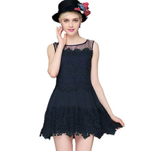 women-lace-dress-crochet-patchwork-mesh-o-neck-evening-party-dresses-sleeveless-slim-mini-office-dress-vestidos BBL