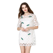 women-mini-elegant-dress-dragonfly-feather-embroidery-o-neck-evening-party-dress-flare-sleeves-sheer-vestidos-white BBL
