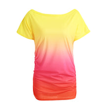 women-ruffled-o-neck-short-sleeve-t-shirt-rainbow-gradual-change-tops-casual-vestido-blusas-femininas-baratas BBL