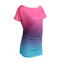 women-ruffled-o-neck-short-sleeve-t-shirt-rainbow-gradual-change-tops-casual-vestido-blusas-femininas-baratas BBL