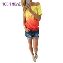 women-ruffled-o-neck-short-sleeve-t-shirt-rainbow-gradual-change-tops-casual-vestido-blusas-femininas-baratas BBL