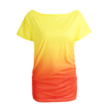 women-ruffled-o-neck-short-sleeve-t-shirt-rainbow-gradual-change-tops-casual-vestido-blusas-femininas-baratas BBL