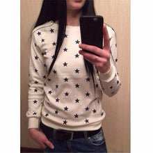 Sweatshirt Casual Print Star Full Sleeve Plus Size Women's Pullovers Women Hoodies Harajuku Sport Q0103
