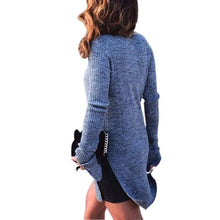 Turtleneck Long Sweater Ribbed Asymmetrical Long Slim Sweater Sexy Casual Side Split Women Sweaters Top GV453