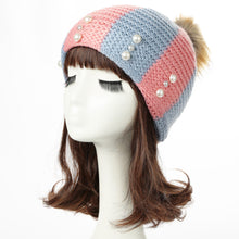 colorful-snow-caps-striped-knitted-beanie-hat-with-pom-pom-bead-for-women-femme-hip-hop-skullies-cap BBL