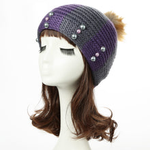 colorful-snow-caps-striped-knitted-beanie-hat-with-pom-pom-bead-for-women-femme-hip-hop-skullies-cap BBL