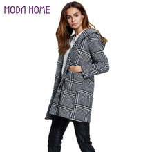 fashion-women-hooded-coat-plaid-single-breasted-pockets-manteau-femme-long-sleeve-elegant-warm-outwear-jacket-grey BBL