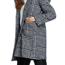 fashion-women-hooded-coat-plaid-single-breasted-pockets-manteau-femme-long-sleeve-elegant-warm-outwear-jacket-grey BBL