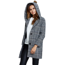 fashion-women-hooded-coat-plaid-single-breasted-pockets-manteau-femme-long-sleeve-elegant-warm-outwear-jacket-grey BBL