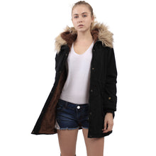 women-faux-fur-parka-quilted-fleece-lining-hoodie-drawstring-waist-hem-pockets-warm-outwear-black-abrigos-mujer BBL