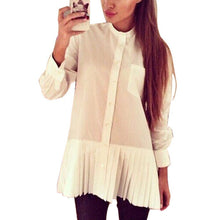 Women Blouses Shirt Dress Long Sleeve Blusas Femininas Ladies Chiffon Tops for Women Clothing White M0493