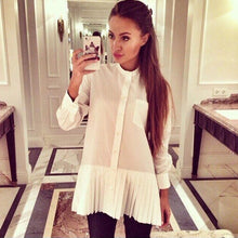 Women Blouses Shirt Dress Long Sleeve Blusas Femininas Ladies Chiffon Tops for Women Clothing White M0493