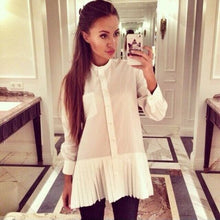 Women Blouses Shirt Dress Long Sleeve Blusas Femininas Ladies Chiffon Tops for Women Clothing White M0493