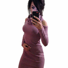 Women Dress Fashion Bodycon Strapless Long Sleeve Package Hip Dress Sexy Club Evening Party Dress