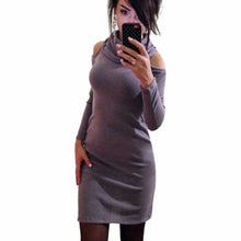 Women Dress Fashion Bodycon Strapless Long Sleeve Package Hip Dress Sexy Club Evening Party Dress