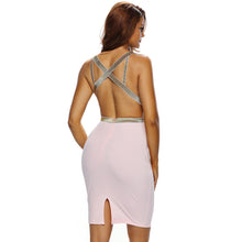 women-sexy-hollow-out-dress-open-back-deep-v-neck-cross-sequined-straps-pencil-dress-bodycon-party-clubwear-midi-dress-pink BBL