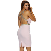 women-sexy-hollow-out-dress-open-back-deep-v-neck-cross-sequined-straps-pencil-dress-bodycon-party-clubwear-midi-dress-pink BBL