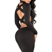 Women Sexy Long Sleeve Bandage Dresses Backless Bodycon Club Party Dress Women's Vestidos De Fiesta M0677