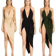 women-dress-halter-belt-split-casual-bodycon-party-dress-irregular-hem-sleeveless-club-sexy-dress-vestidos BBL