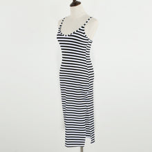 women-dress-o-neck-bodycon-dress-stripe-pattern-open-back-side-split-beach-dress-sexy-midi-party-dresses-vestidos BBL
