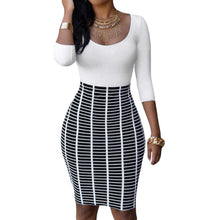 women-dress-scoop-neck-rose-starry-flower-bodycon-dress-crossing-stripes-empire-waist-dashiki-dress-tunique-femme BBL