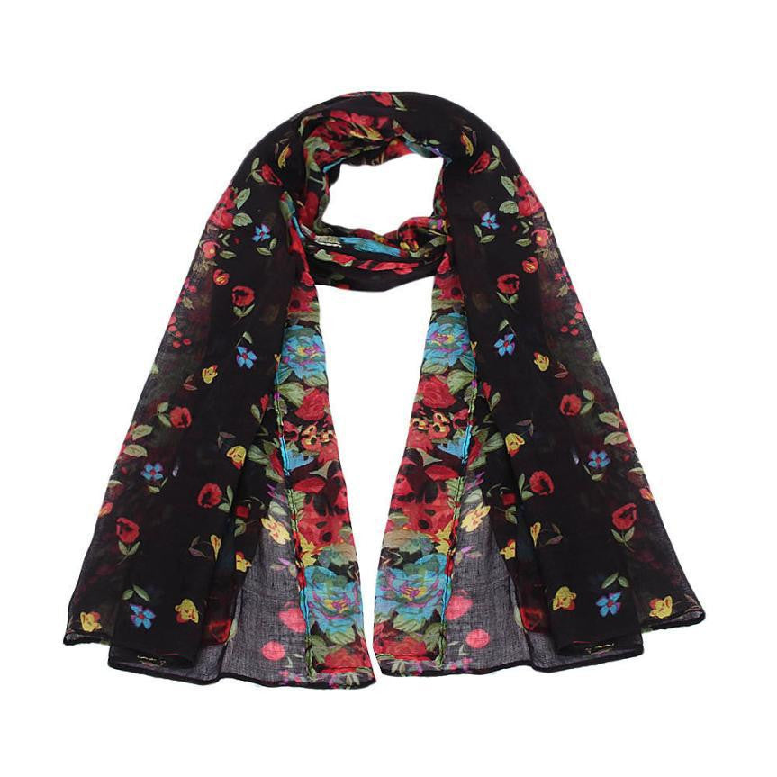 wonderful flower long soft scarfs wrap shawl for elegant women han edition scarf scarves shawls