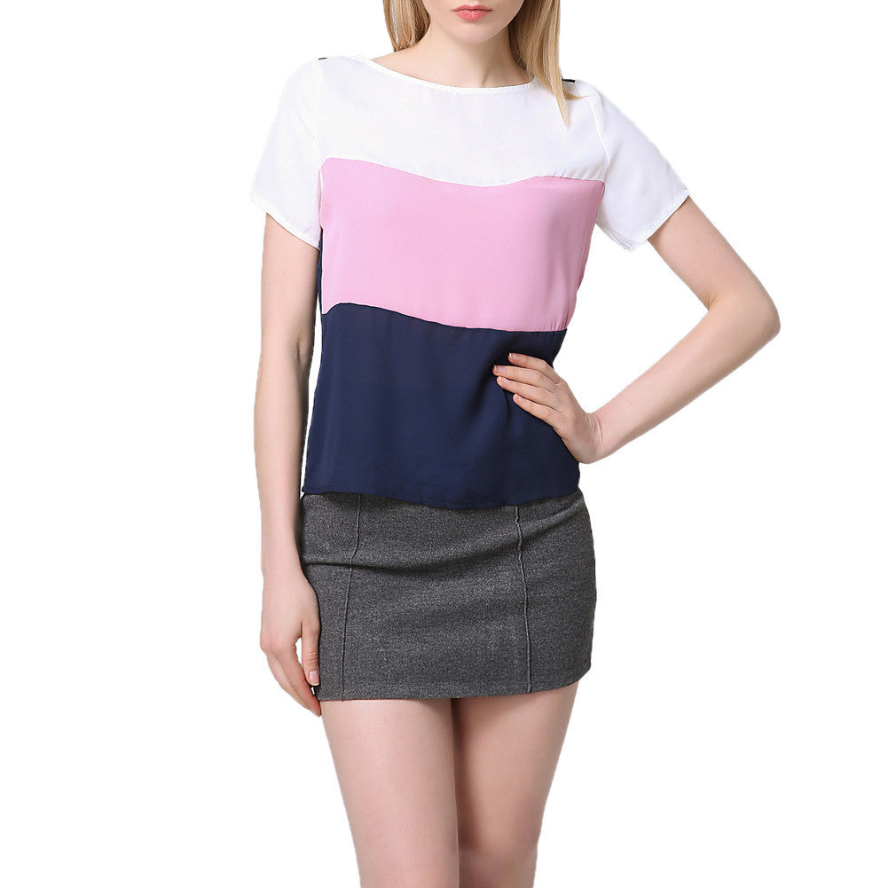 tee-shirt-femme-chiffon-t-shirt-splice-round-neck-short-sleeve-casual-elegant-women-tops-tee-shirt-plus-size-blusas BBL