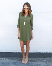 3XL Women's Plunging Neck Chiffon Dress Long Sleeve Casual Tunic Shirt Dress Irregular Front Short Vestidos