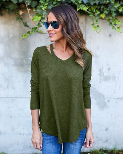 4 Colors Women Sexy Casual Loose Blouse Shirts Long Sleeve V-neck Shirt Blusas Irregular Shirts Plus Size Tops GV413