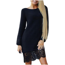 4 Colors Women Bodycon Dresses Warm Sexy Lace Office Party Dress Casual Mini Slim Long Sleeve Vestidos GV411