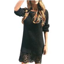 4 Colors Women Bodycon Dresses Warm Sexy Lace Office Party Dress Casual Mini Slim Long Sleeve Vestidos GV411