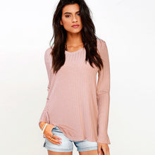 4 Colors Women Sexy Loose Sweaters Casual Knitted Top Bottoming Shirts Long Sleeve V-neck Side Split Knitwear M0601