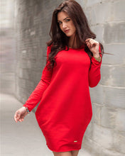 4 colors Women Dress Solid Elegant Dresses Casual Cotton warm Vestidos Sexy Long Sleeve with Pockets LX063