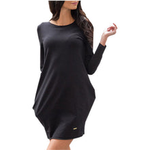 4 colors Women Dress Solid Elegant Dresses Casual Cotton warm Vestidos Sexy Long Sleeve with Pockets LX063