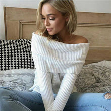 5 ColorsWomen Sweaters Pullovers Sweater Long Sleeve Off Shoulder Pullovers GV350