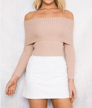 5 ColorsWomen Sweaters Pullovers Sweater Long Sleeve Off Shoulder Pullovers GV350