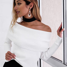 5 ColorsWomen Sweaters Pullovers Sweater Long Sleeve Off Shoulder Pullovers GV350