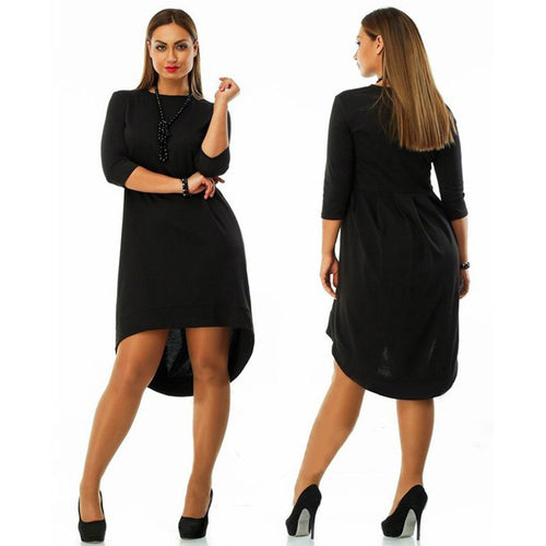 5XL Women Dresses Elegant Casual Loose Big Hem Sleeve Bodycon Solid Color Vestidos De Festa Plus Size GV271