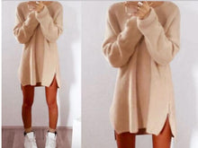6 Colors Knitting Sweater Dress Women Sweater Dress Loose Casual Zipper Dress Long Sleeve Mini Vestidos