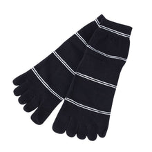 men-socks-middle-tube-stripe-five-finger-toe-breathable-socks BBL