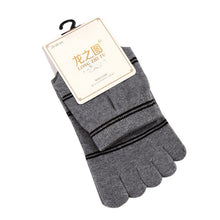 men-socks-middle-tube-stripe-five-finger-toe-breathable-socks BBL