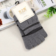 men-socks-middle-tube-stripe-five-finger-toe-breathable-socks BBL
